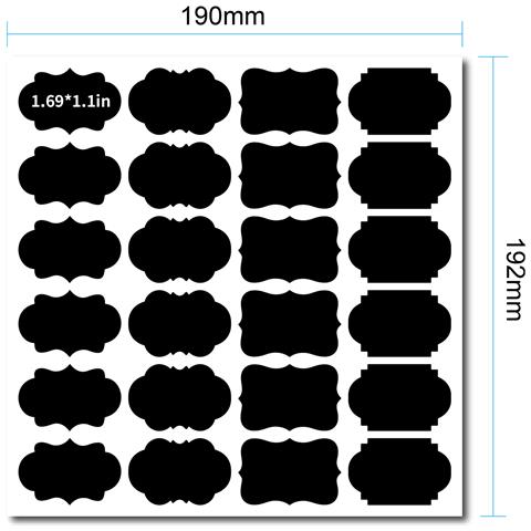 Etichette Lavagna Riutilizzabili, 24 Adesivi/foglio, 190x192 Mm, 5 Fogli - Foto 1