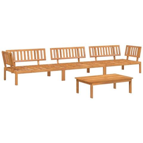 Set Divano Pallet Da Giardino 4 Pz In Legno Massello Di Acacia - Foto 2