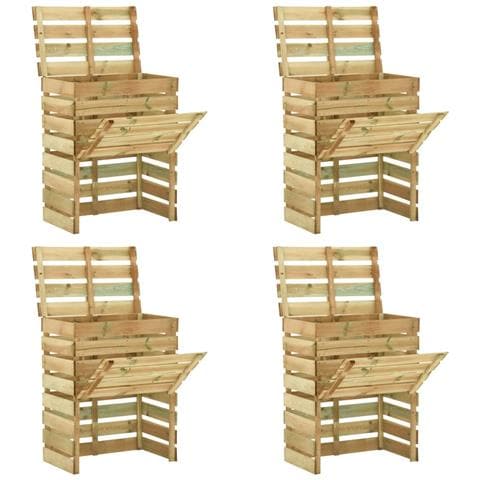 Compostiere Da Giardino Doghe 4 Pz 80x50x100 Cm Pino Impregnato - Foto 1