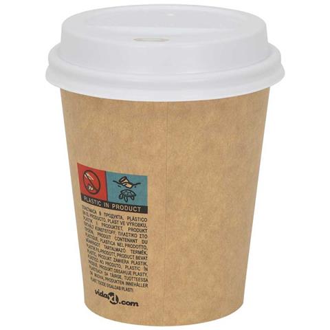 Coperchi Tazze Da Caffè Carta 80mm 8oz 1000 Pz Plastica Bianca - Foto 1