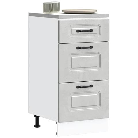 Base Da Cucina Kalmar Grigio Cemento In Legno Multistrato - Foto 1