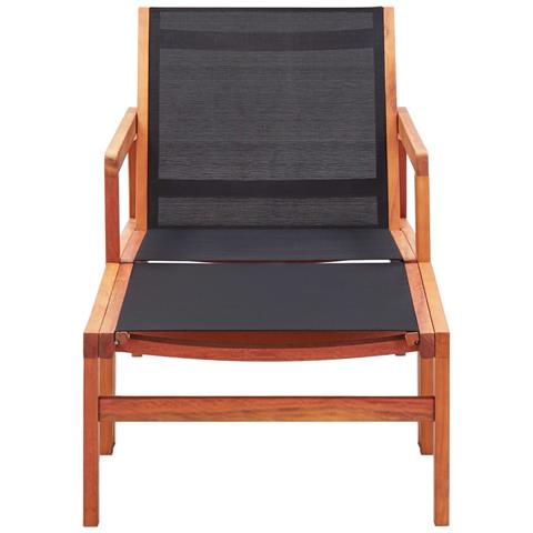 Lusso Casadino -  Sedia Da Giardino Con Pouf In Massello Di Eucalipto E Textilene - Foto 1