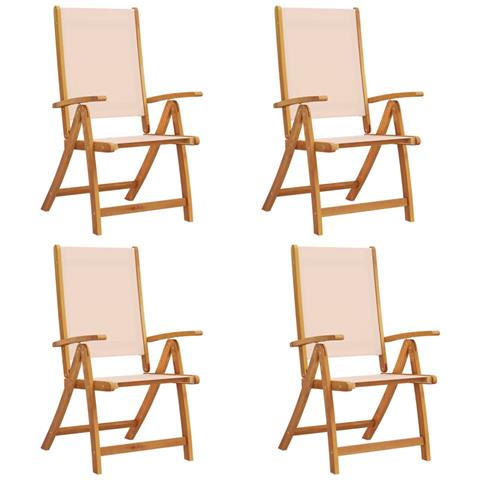 Sedie Da Giardino Pieghevoli 4 Pz Massello D'acacia E Textilene - Foto 1