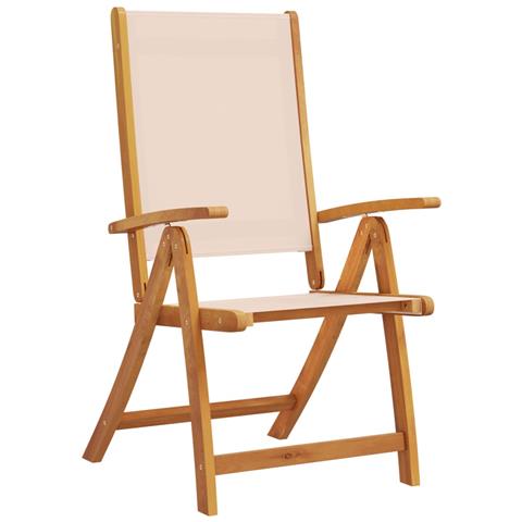 Sedie Da Giardino Pieghevoli 4 Pz Massello D'acacia E Textilene - Foto 2