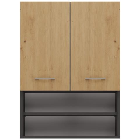 POLA MINI DK ANT /ART armadietto di conservazione per bagno Grafite, Quercia - Foto 2