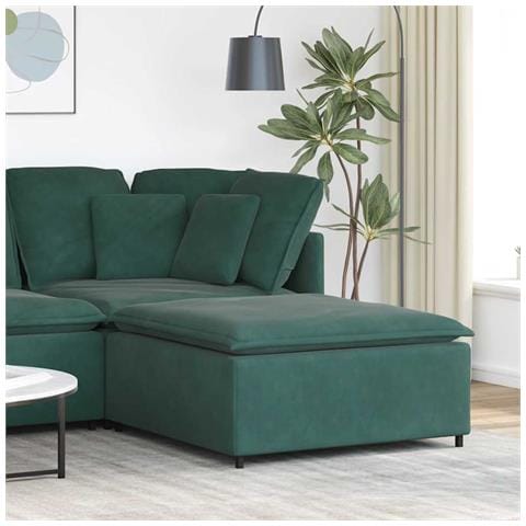 Modulo Poggiapiedi Divano Modulare Verde Scuro 100x100x48 cm - Foto 2