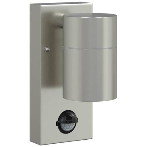 Luce da parete esterna con sensore Acciaio inox IP44 - Foto 1