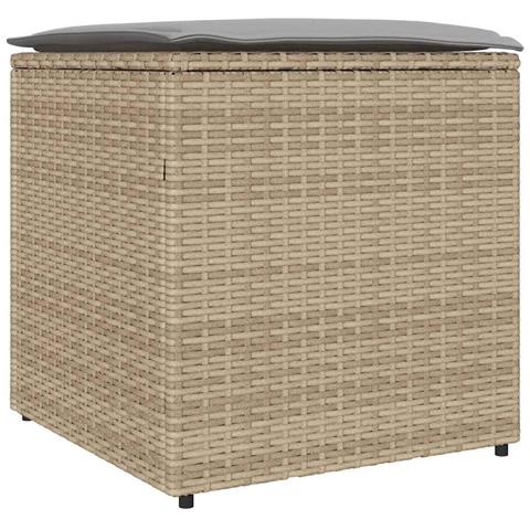 Scatola di Stoccaggio per Esterni Beige Rattan Sintetico Media - Foto 1