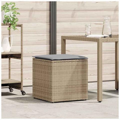 Scatola di Stoccaggio per Esterni Beige Rattan Sintetico Media - Foto 2