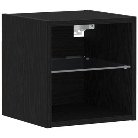 Mobile TV LED Nero Rovere 30x28,5x30 cm Legno ingegnerizzato - Foto 1