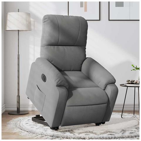 Poltrona a Rialzo Reclinante Elettrica Grigio Scuro Microfibra - Foto 2