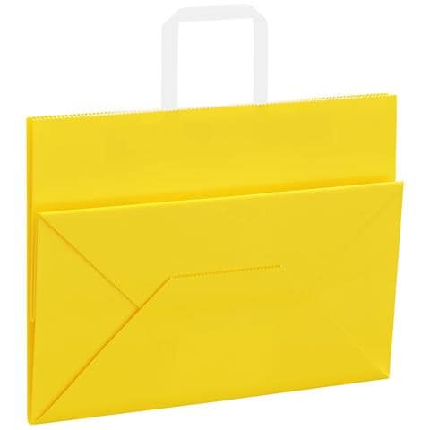 Sacchetti di Carta 250 pz con Manici Gialli 32x17x25 cm - Foto 9