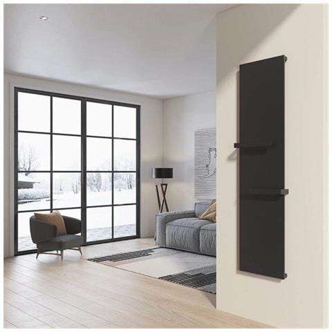 Termoarredo Da Design A Piastra Verticale 120x45 Cm Radiante Milano Grigio Opaco - Foto 1