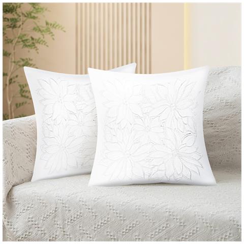 Set Di 2 Copricuscini Con Ricamo Floreale 40x40 Cm - Foto 2