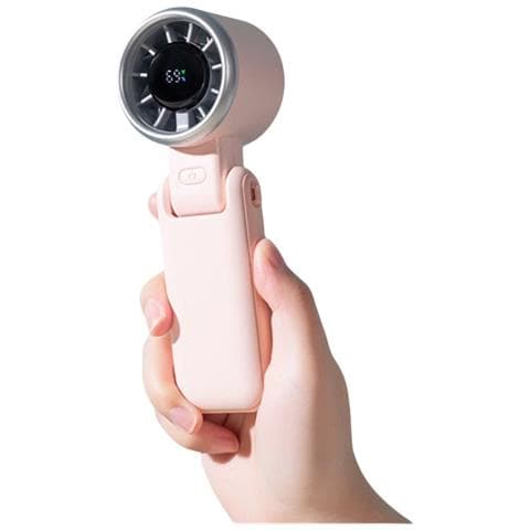 Ventilatore Portatile Ad Alta Velocità Con Display Digitale - Regolabile, Pieghevole E Multifunzionale Pink - Foto 4
