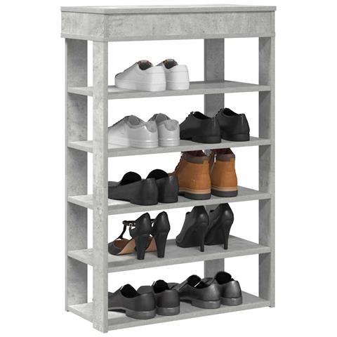 Scarpiera Grigio Cemento 60x30x98 cm in Legno Multistrato - Foto 2