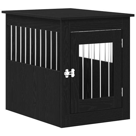 Mobile per cuccia per cani Rovere Nero 75x55x65 cm in legno ingegnerizzato - Foto 1