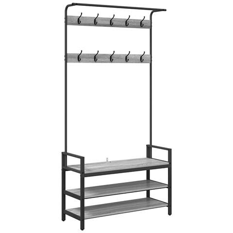 Appendiabiti Grigio sonoma 95 x 34 x 184 cm Legno multistrato - Foto 1