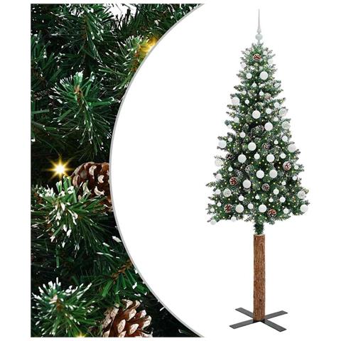 Albero di Natale snodato con 300 LED con supporto Verde 210 cm - Foto 1