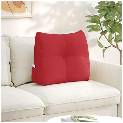 Cuscino per Schiena Rosso 60 x 24 x 50 cm Tessuto - Foto 2