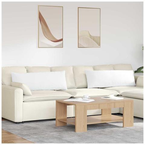 Cuscini da Divano 2 pcs Bianco 120 x 40 cm Tessuto - Foto 2
