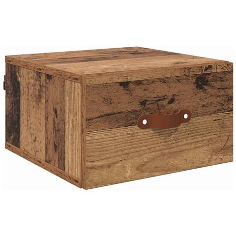Mobiletto da comodino a parete Legno vecchio 35 x 35 x 20 cm - Foto 1