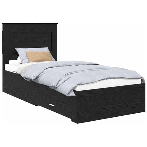 Struttura del letto con cassetto con testiera Legno multistrato - Foto 1