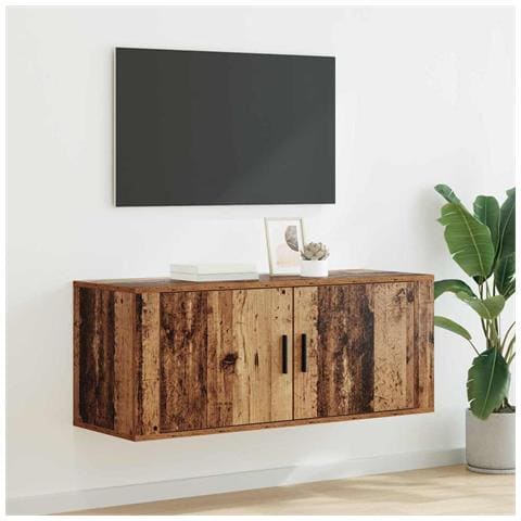 Mobile TV da parete Legno vecchio 100 x 34,5 x 40 cm - Foto 2