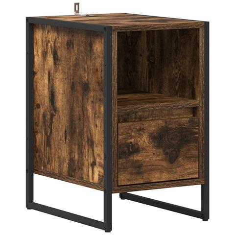 Comodino Quercia Fumosa 39,5 x 30 x 50 cm Legno multistrato - Foto 1