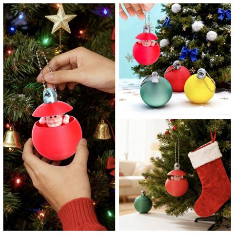 Festoso Ornamento Di Natale A Forma Di Pupazzo Di Neve - Decorazione Da Appendere In Plastica Per Feste Red - Foto 2