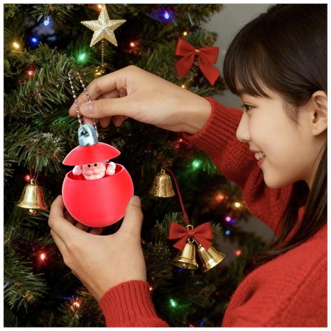 Festoso Ornamento Di Natale A Forma Di Pupazzo Di Neve - Decorazione Da Appendere In Plastica Per Feste Red - Foto 1