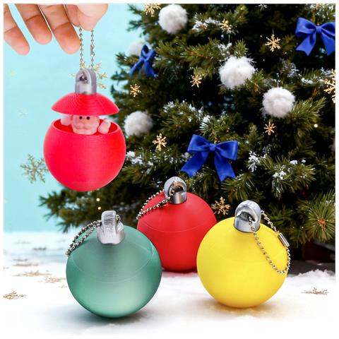Festoso Ornamento Di Natale A Forma Di Pupazzo Di Neve - Decorazione Da Appendere In Plastica Per Feste Red - Foto 4