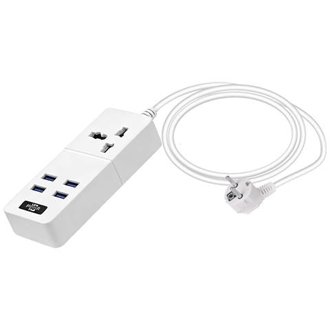 Presa Multipla Da 2500w Con 4 Porte Usb Dc 5v E Presa Universale Bianco - Foto 1