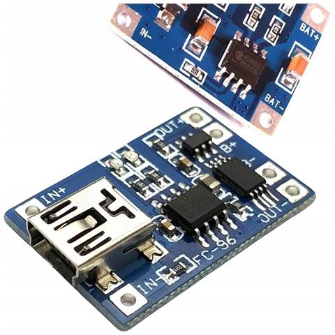 Caricabatterie Li-ion Tp4056 - Mini Usb 5v 1a | Tensione Ingresso 4.5v-5.5v, Corrente Massima 1a | Progetti Con Batterie 18650 - Foto 1