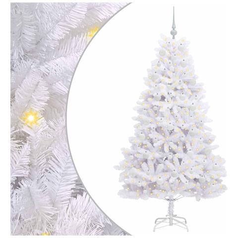 Albero di Natale Artificiale con Rami Pieghevoli Bianco 180 cm - Foto 1