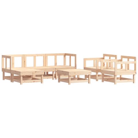 Set Salotto da Giardino 7 pz in Legno Massello di Pino - Foto 1