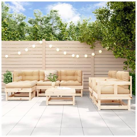 Set Salotto da Giardino 7 pz in Legno Massello di Pino - Foto 2