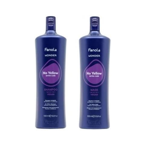 Set Wonder No Yellow: Shampoo Neutralizzante Con Pigmento Viola, 1000 Ml + Maschera Neutralizzante Con Pigmento Viola, 1000 Ml - Foto 1