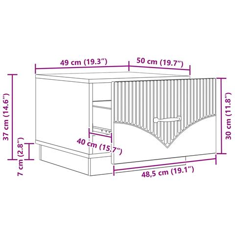 Tavolino da salotto Nero 49 x 50 x 37 cm Legno ingegnerizzato - Foto 9