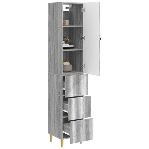 Set di armadi 2 pcs Sonoma grigio 33 x 34,5 x 90 cm - Foto 2