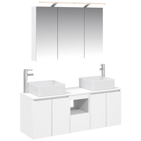 Set di Armadi da Bagno 4 pcs Bianco 100 x 14,5 x 70 cm - Foto 1