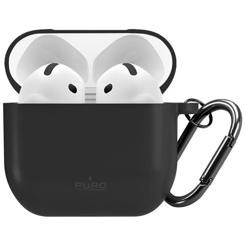 Custodia Airpods 4 In Silicone Nera Puro - Foto 1