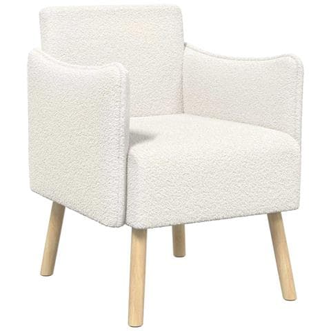 Sedia d'accento Crema Bouclé - Foto 1