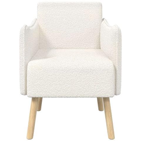 Sedia d'accento Crema Bouclé - Foto 2