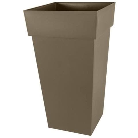 Eda Vaso Di Fiori Xxl Toscana - Quadrato - 43,3 X 43,3 X H 80 Cm - 98 L - Marrone Talpa - Foto 1