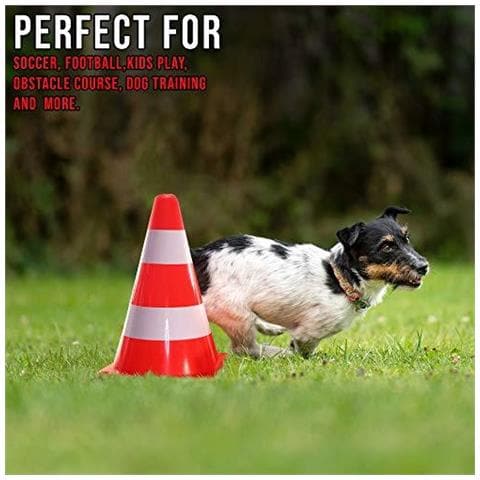 12 Unit Di Addestramento Traffico Coni 9inch - Piloni Orange White - Ideale Per I Bambini Sport Addestramento Di Agilit Calcio Calcio Percorso Ad Ostacoli Giochi Cane E Formazione Del Cavallo. - Foto 2