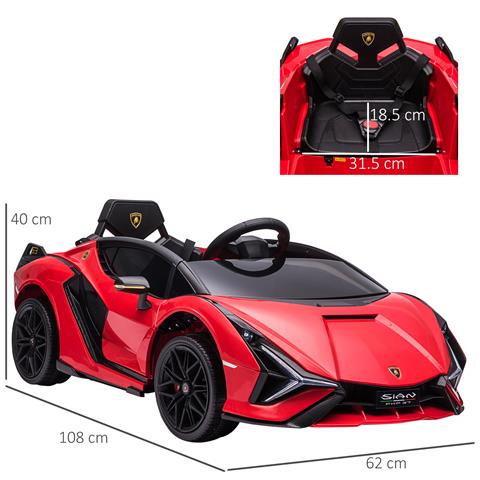 Macchina Elettrica Per Bambini Lamborghini Età 3-5 Anni - Rosso - Foto 2