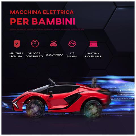 Macchina Elettrica Per Bambini Lamborghini Età 3-5 Anni - Rosso - Foto 6
