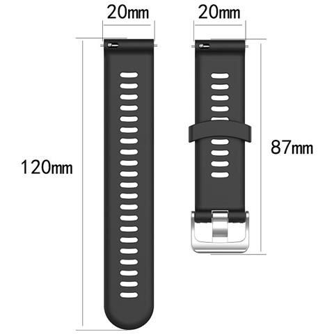 Cinturino Per Orologio Garmin Forerunner 245 Silicone White 20 Mm - Foto 2