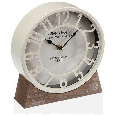 Orologio Da Tavolo Bianco Legno Mdf (20 X 20 X 6 Cm) (ø 20 Cm) - Foto 1